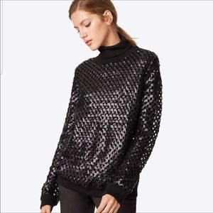 Tory Burch Lansing mesh sequined sweater size S